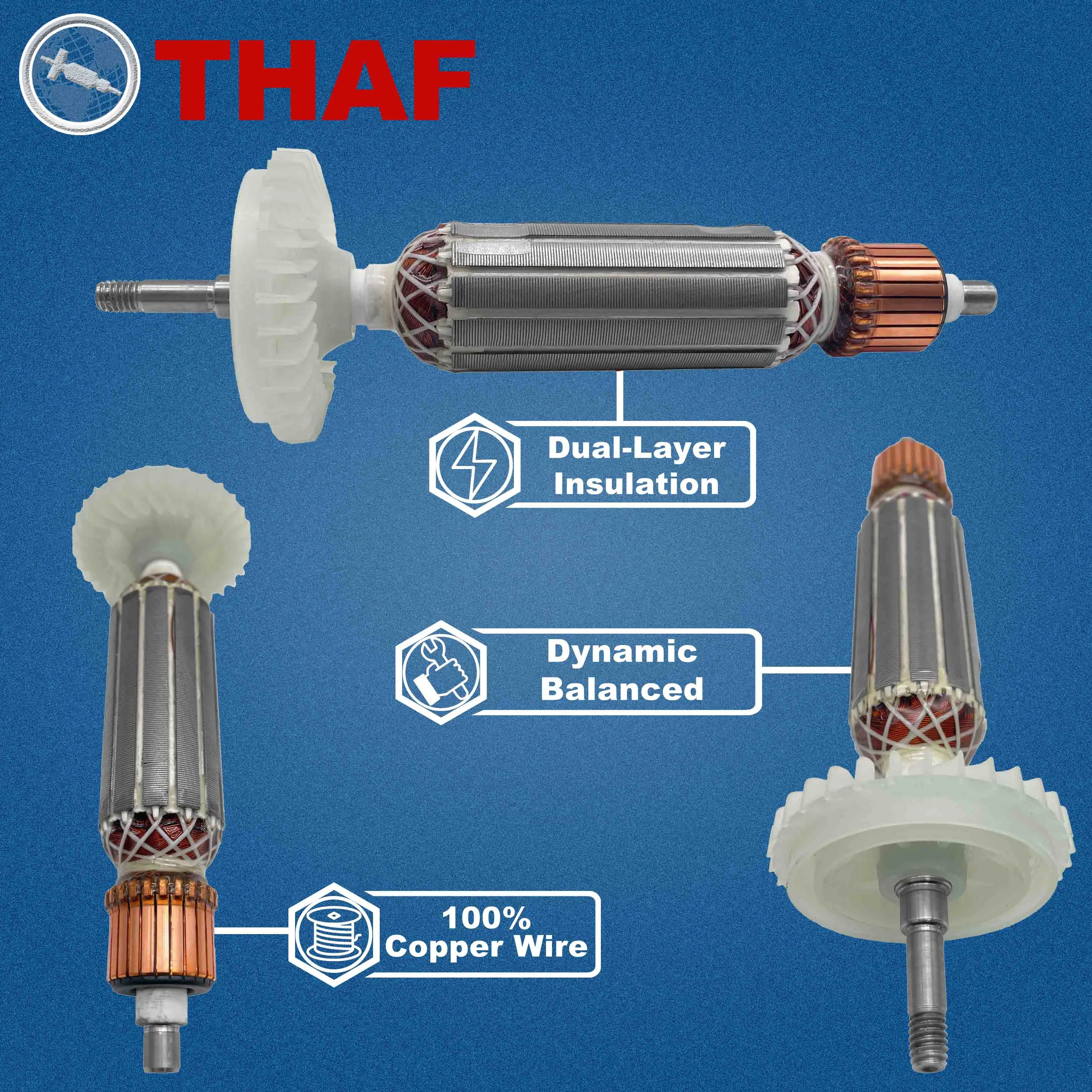 AC220V-240V Ankervervanging Van De Armatuurrotor Voor Bosch Haakse Slijper GWS7-100 GWS7-125 GWS 7-100 GWS 7-125