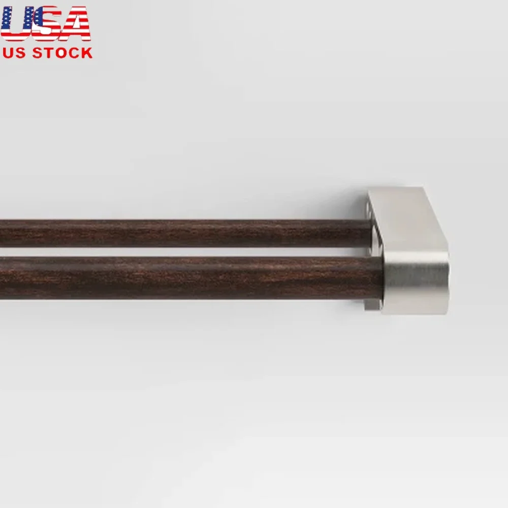 

Adjustable Double Curtain Rod 36-66 Inches Easy Install Aluminum Steel Set Painted Finish Various Decor Styles