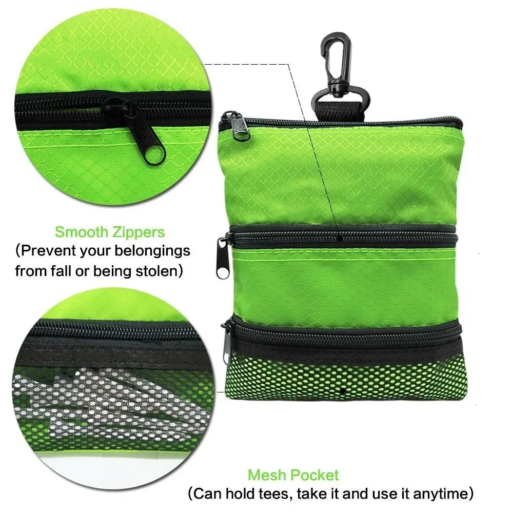 Waterproof Golf Ball Bag Three Layer Portable Golf Accessory Bag Large Capacity Lightweight Golf Storage Bag Outdoor Golf