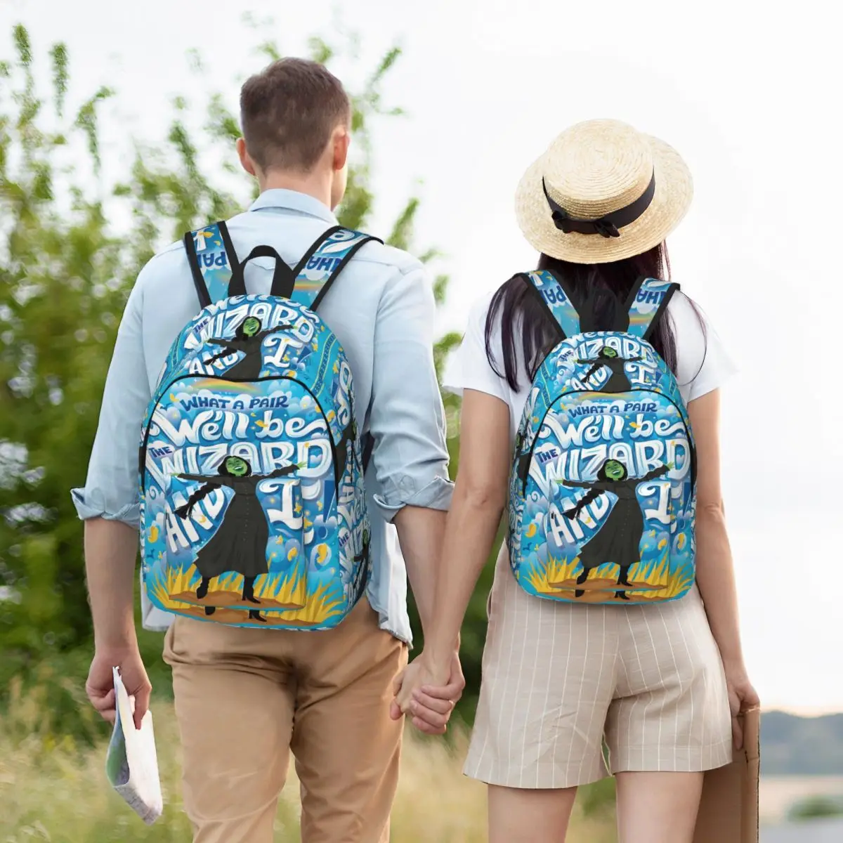 Custom American Fantasy Movies W-Wickeds Canvas Backpacks Men Women Casual Bookbag for School College Magic Movies Bags