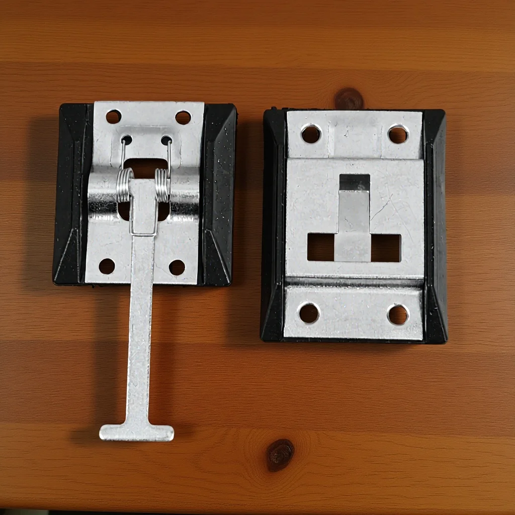 

Metal T-Style Entry Door Catch Holder Carbon Steel Zinc Coated Heavy Duty Trailer Door Latch T Catch Holder