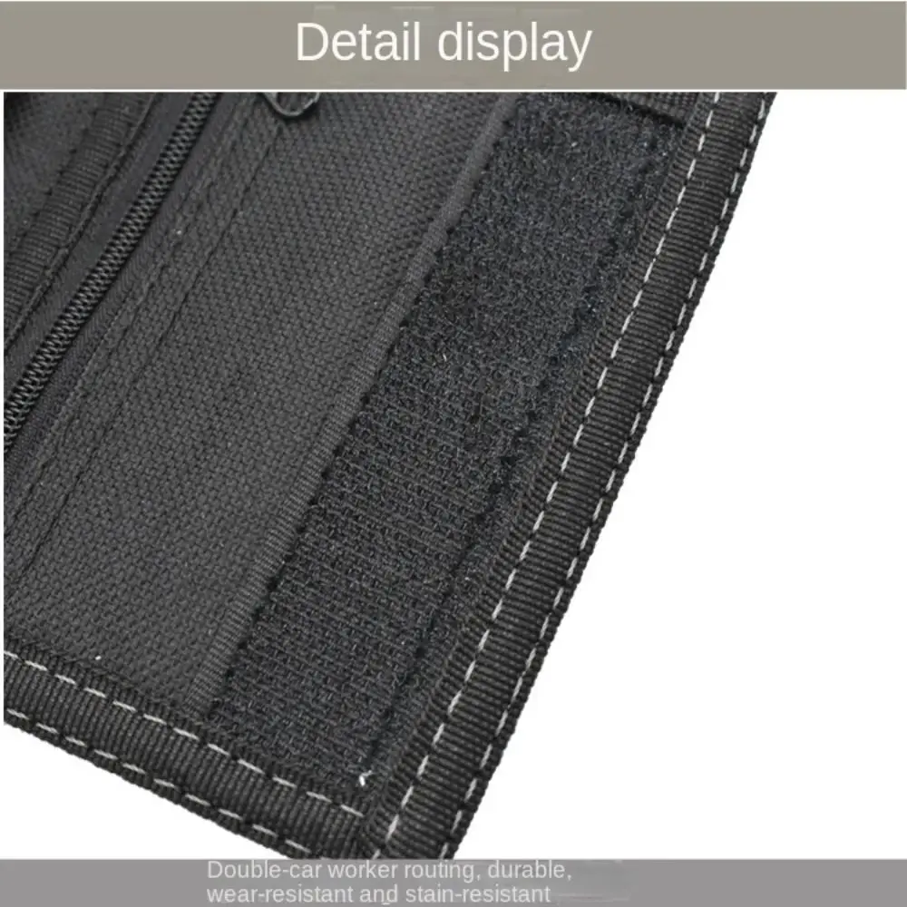 Portable Black Men's Short Wallet Multi-position Touch Fastener 3 Fold Purse Durable Wear-resistant Male Coin Pocket Male