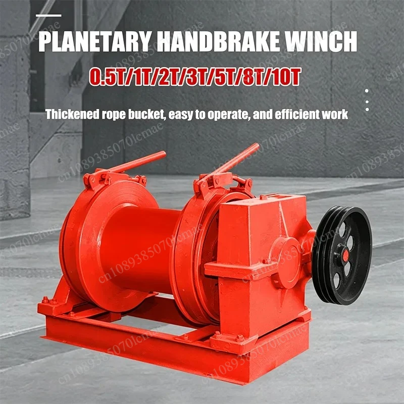 Hand Operated Steel Wire Rope Windlass Rope Length Auto Cranes Boat Construction Mining Dock Use Hand Crank Winch