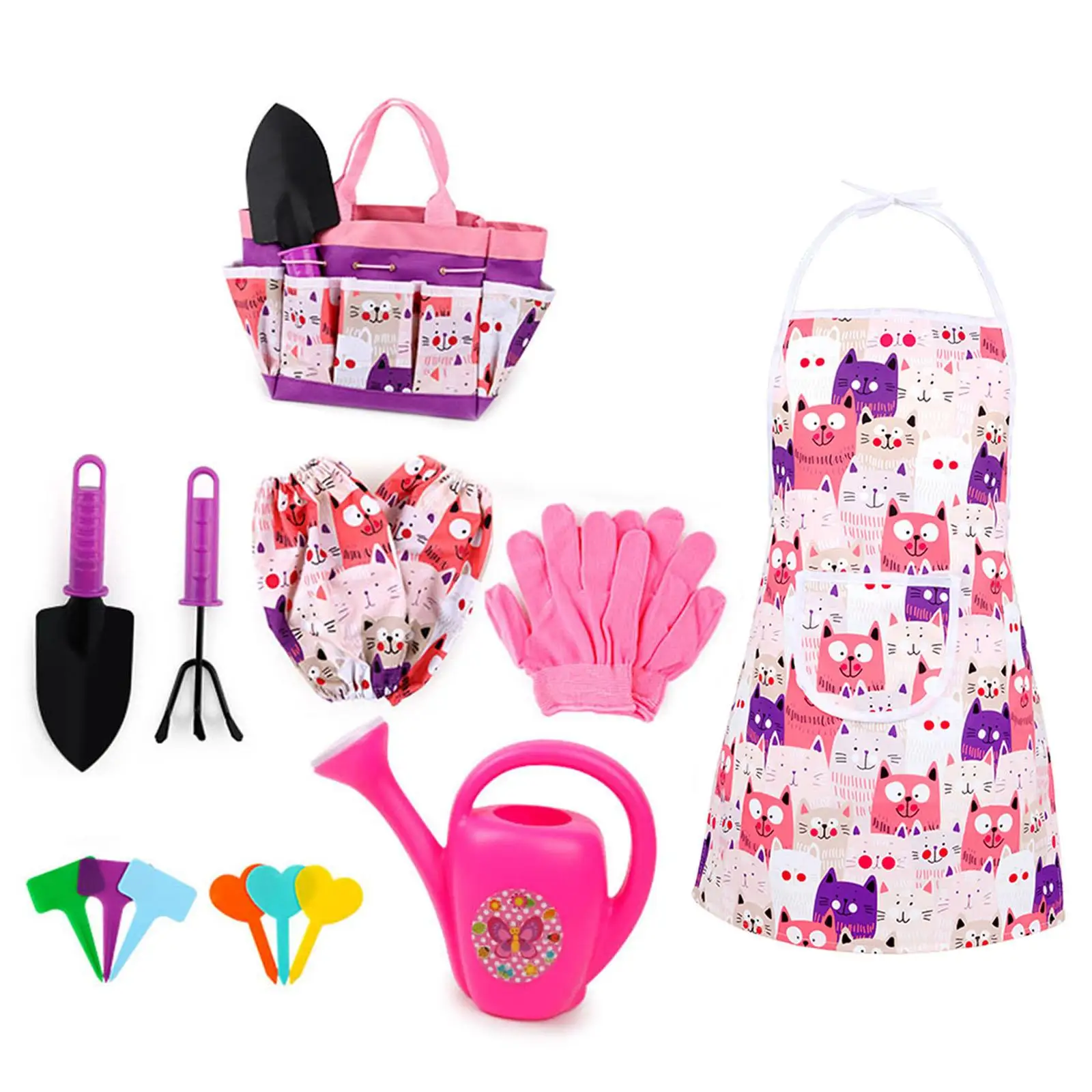 Kids Garden Tool Set with Tote Bag Activity Set Plant Tool Hand Tools Rake Spade Outdoor Toys Gloves for Kids Toddlers Ages 3+