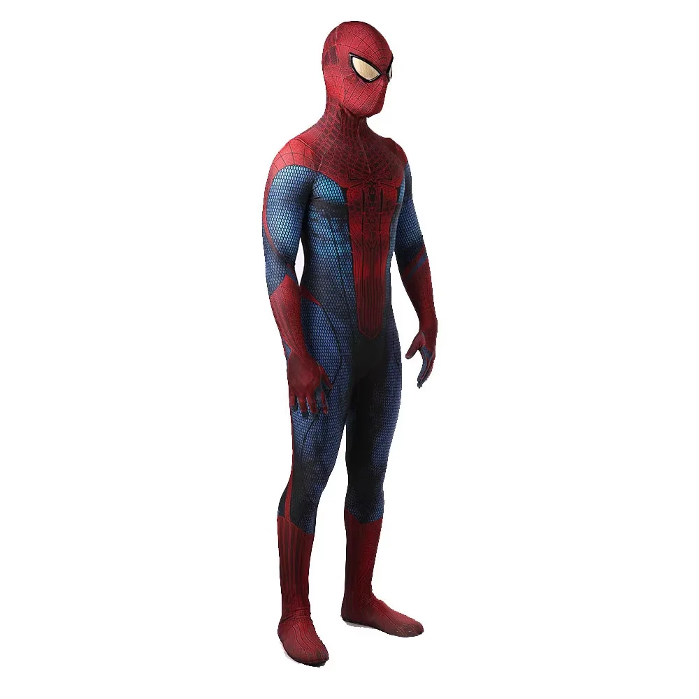 Adult Men 3D Monster Spider Web Cosplay Costume Full Body Jumpsuit with Hood Halloween Carnival Party Fancy Dress Outfit - view 2