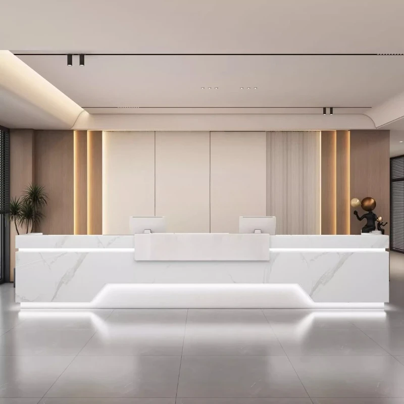 

Modern Supermarket Cashier Reception Desk Counter Hairdressing Reception Desk Office Business Theke Rezeption Corner Furniture