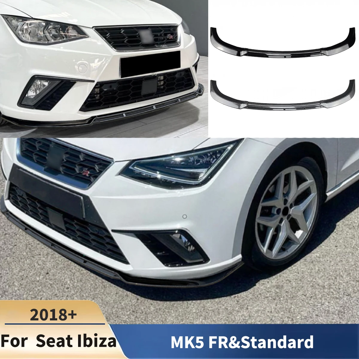 

For Seat Ibiza MK5 FR&Standard 2018+ Front Bumper Lip Spoiler Splitter Lower Diffuser Bodykit Tuning Modification Exterior