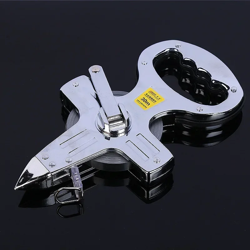 

Retractable Long Steel Tape Measure Measuring Ruler, 30M 50M 100M Metric Open Reel, Woodworking Tools