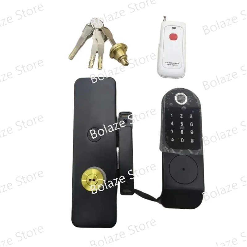 Smart Electric Rim Lock App WIFI Invisible IP65 Waterproof Outdoor Fingerprint Gate Lock Keypad Card Door Lock