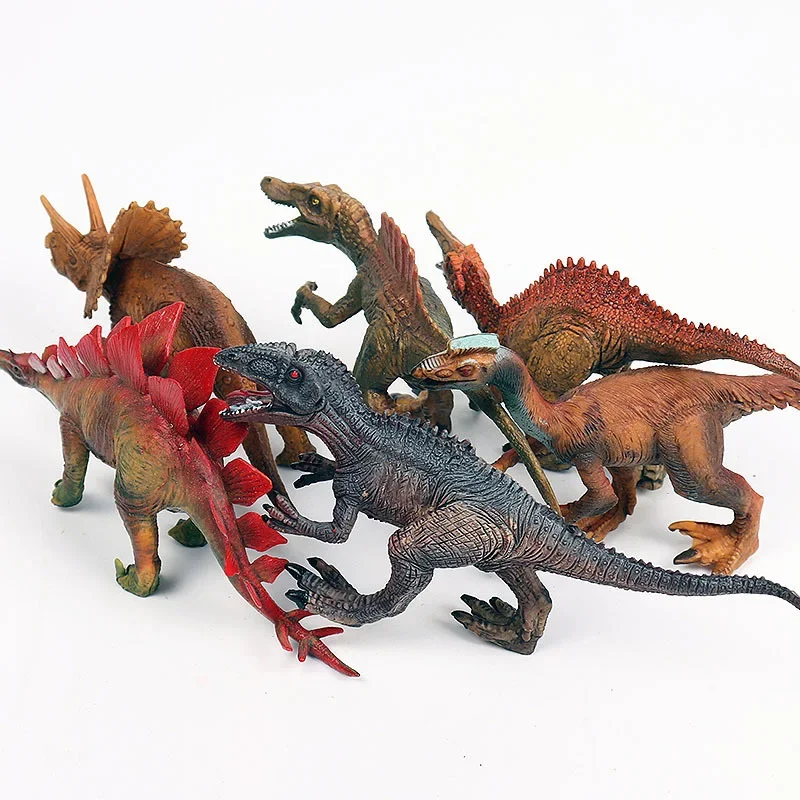 Figuras de acción de dinosaurio jurásico, juguetes educativos, modelos de Stegosaurus, Therizinosaur, Saichania, Dimetrodon, Triceratops