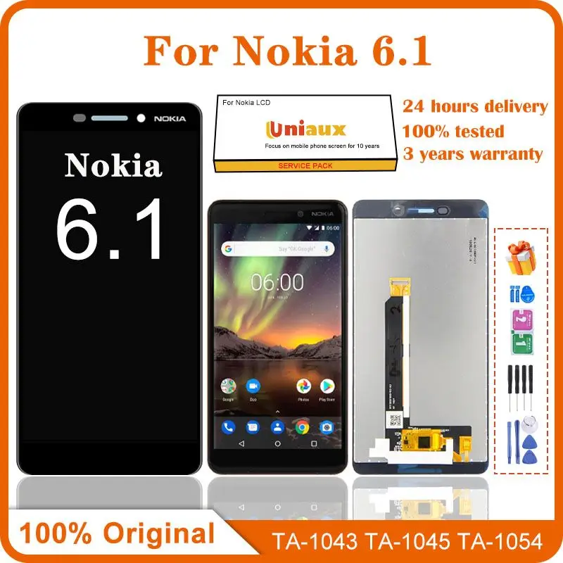 Original LCD For Nokia 6.1 N6.1 Lcd Display Touch Screen DIgitizer Assembly Replacement TA-1043 TA-1045 TA-1054 TA-1050 TA-1068