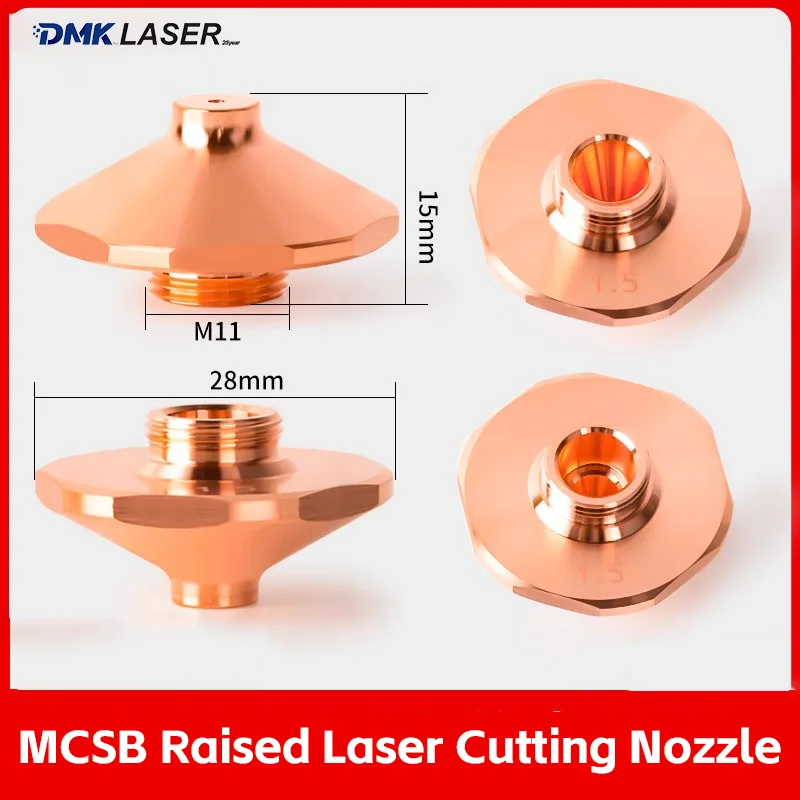 Mcsb bocal de corte a laser elevado d28 h15 m11 cromado modelo de chupeta de alta potência bicos de cobre para wsx han máquina de corte a laser