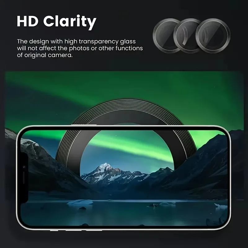 6PCS Black Metal Camera Lens Protector For iPhone 18 Pro 17 15 14 16 Pro Max Lens Ring Case Glass For iPhone Duo 13 Mini 12 11