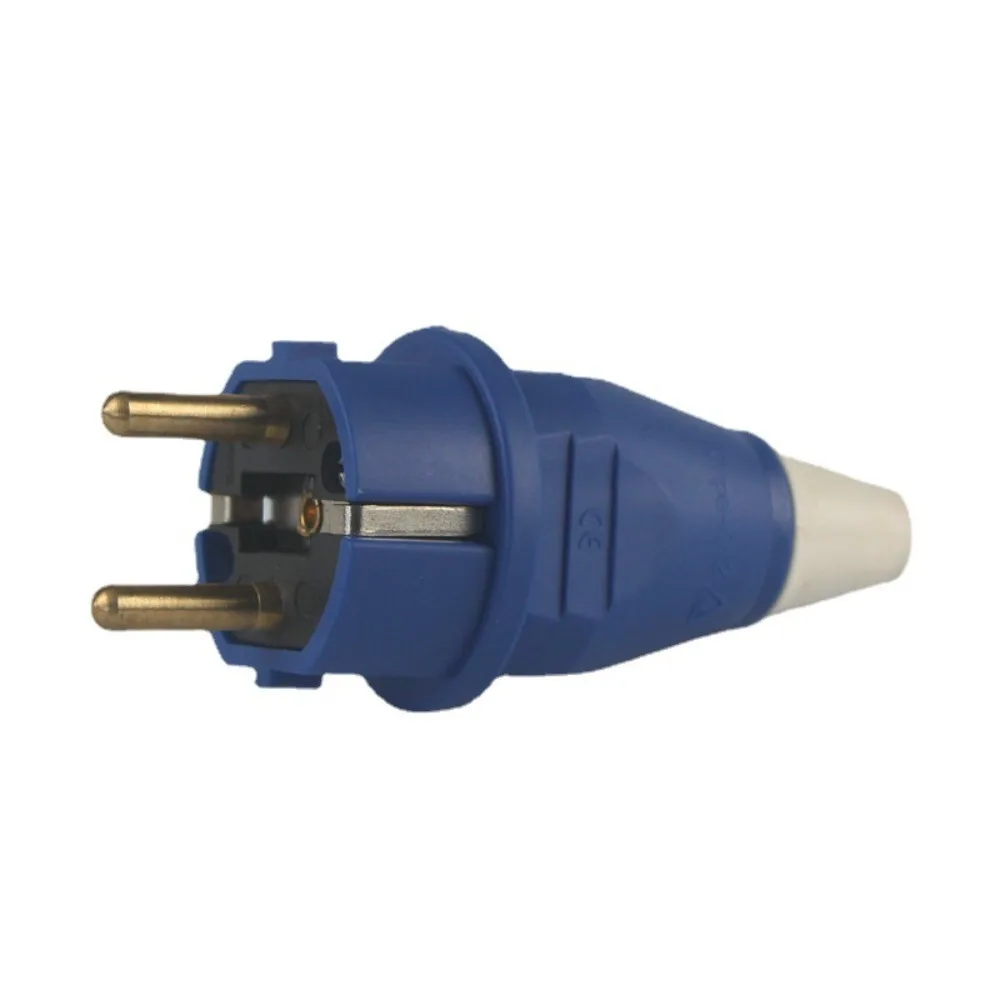 2 Pin 16A Industrial Connector IP44 Grade EU Spec Shell AC Power Socket Single Phase Weather Proof EU Standard Plug