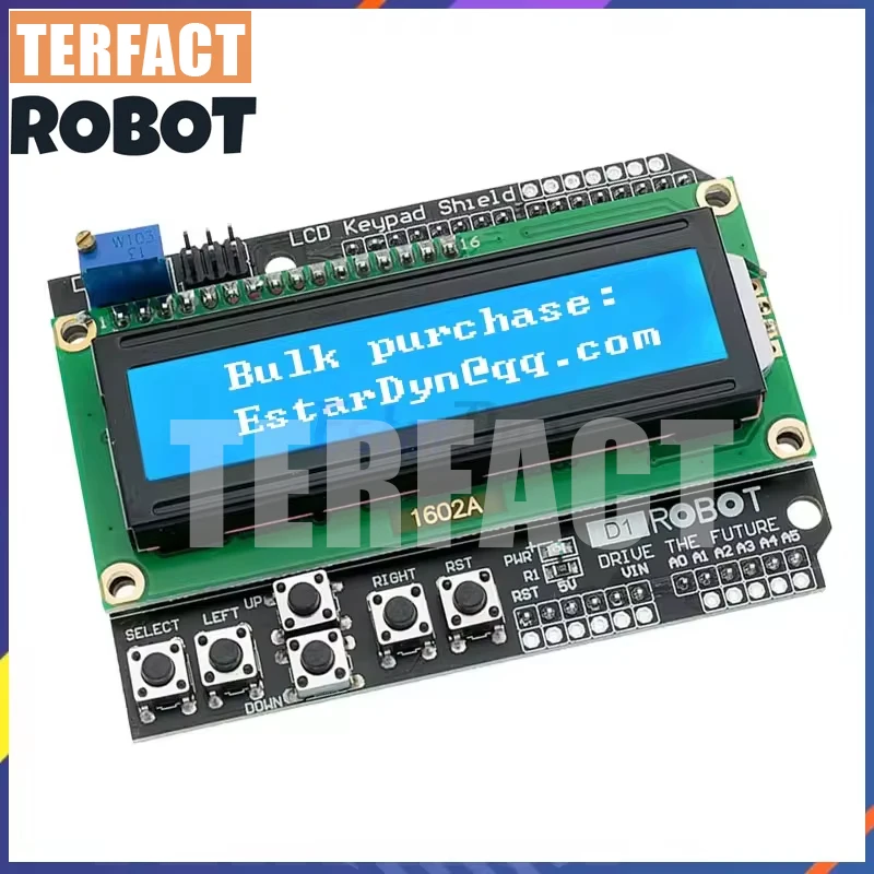TERFACT ROBOT 1602 LCD Keypad Shield LCD1602 LCD 1602 Module Display For ATMEGA328 ATMEGA2560 raspberry pi UNO blue screen