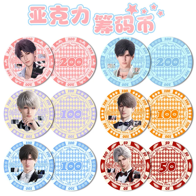 

Acrylic Poker Chips 231 250 Double Sided High Definition Pattern Anime Game Collectibles Tokens
