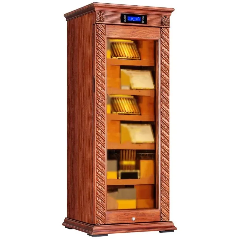 370C New Luxury Intelligent Constant Temperature and Humidity Electric Cigar Humidor Display Solid Cedar Wood Cigar Cabinet