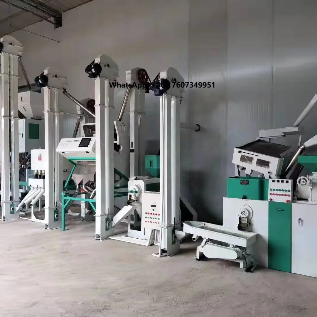 Factory Supply Complete 40 Tons Per Day Rice Milling Machine Automatic Rice Grinding Set for Home Farm Use Featuring Engine Core