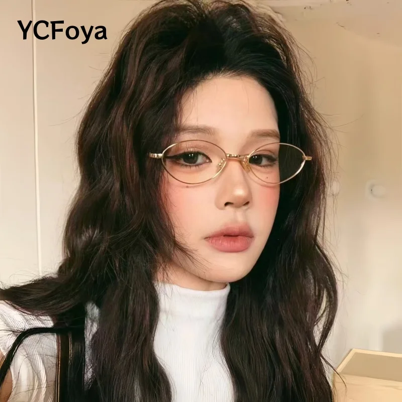 

YCFoya Retro Women Cat's eye Pure Titanium Glasses Luxury Big size Ultralight Fashion Optical Prescription Eyeglasses Frame M216