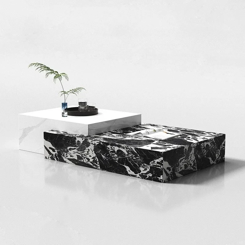

Marble coffee table living room small apartment light luxury Italian minimalist home designer villa rectangular