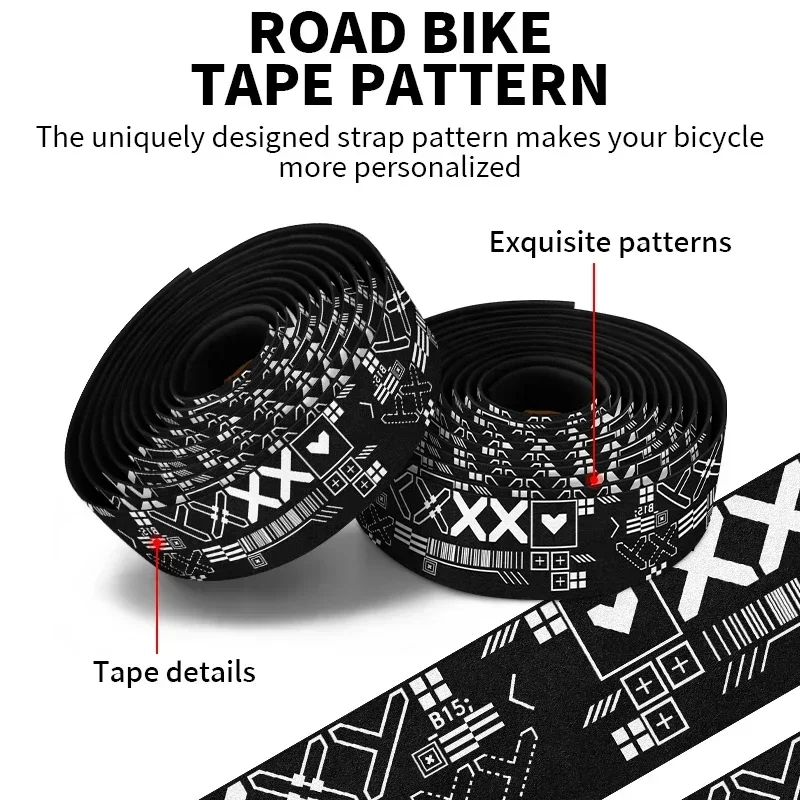 BUCKLOS Speed Handlebar Tapes Soft Bicycle Handle Bar Tape PU EVA Road Bike Bar Belts Cycling Tape Shock-absorption Racing Wrap