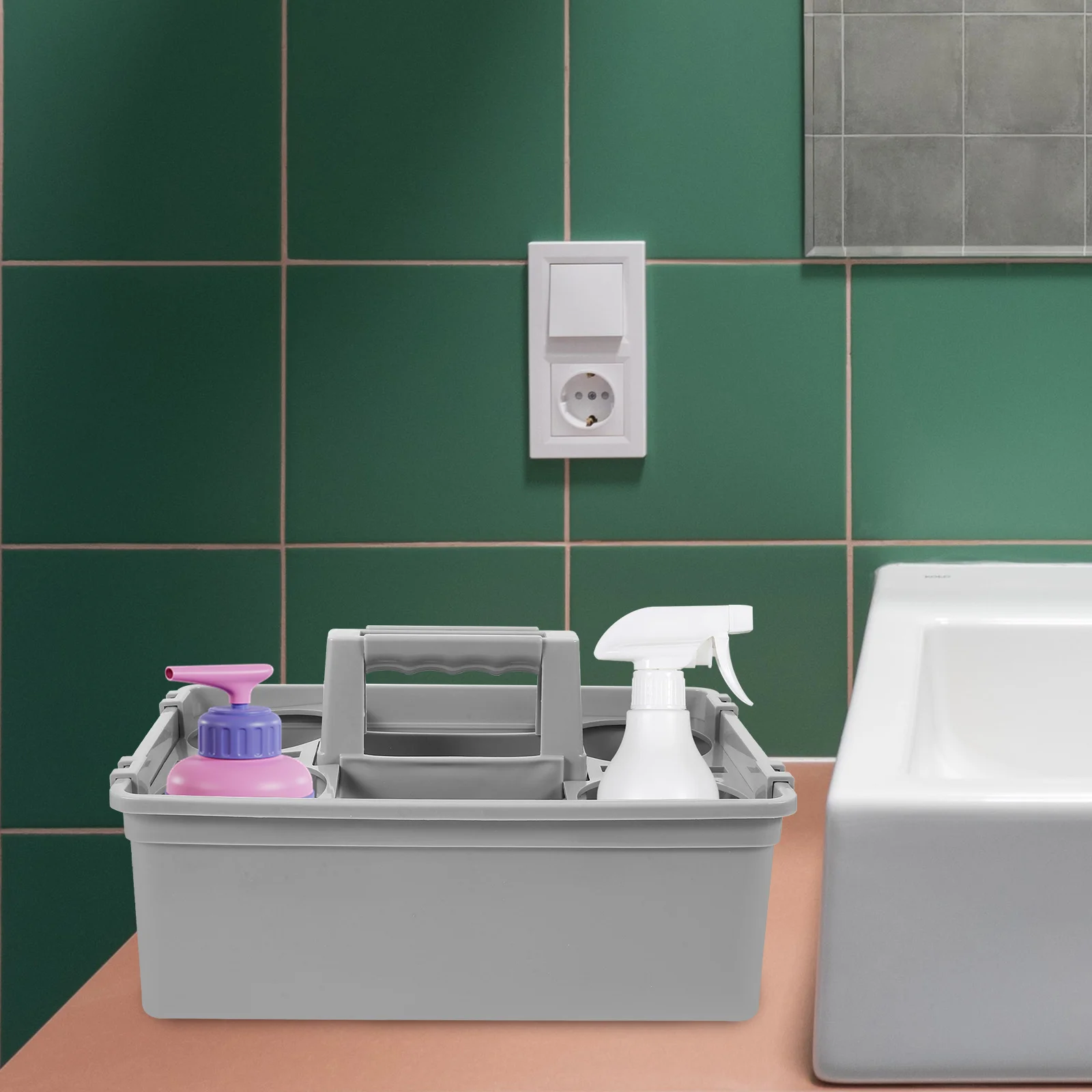 

Корзина для хранения чистящих средств, многофункциональный пластиковый органайзер для отеля, дома, рабочего стола, переносной органайзер с отделениями