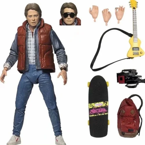 Marty Mcfly 닥터 독 다크 브라운 액션 피규어 모드, 백 투 더 퓨처 파트 스페이스, Marty Martin Biff Griff Tanlen 다크 브라운 위생복 모델 