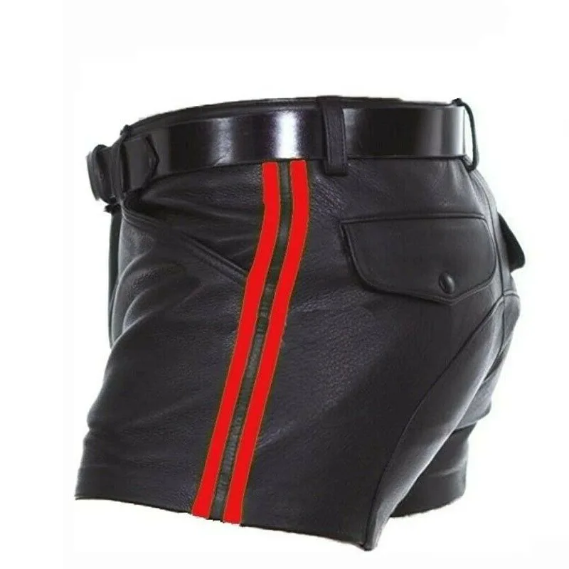 New Men's PU Leather Shorts Summer Casual Faux Leather Punk Style Clubwear Streetwear Outdoor Lightweight Comfortable Male Short