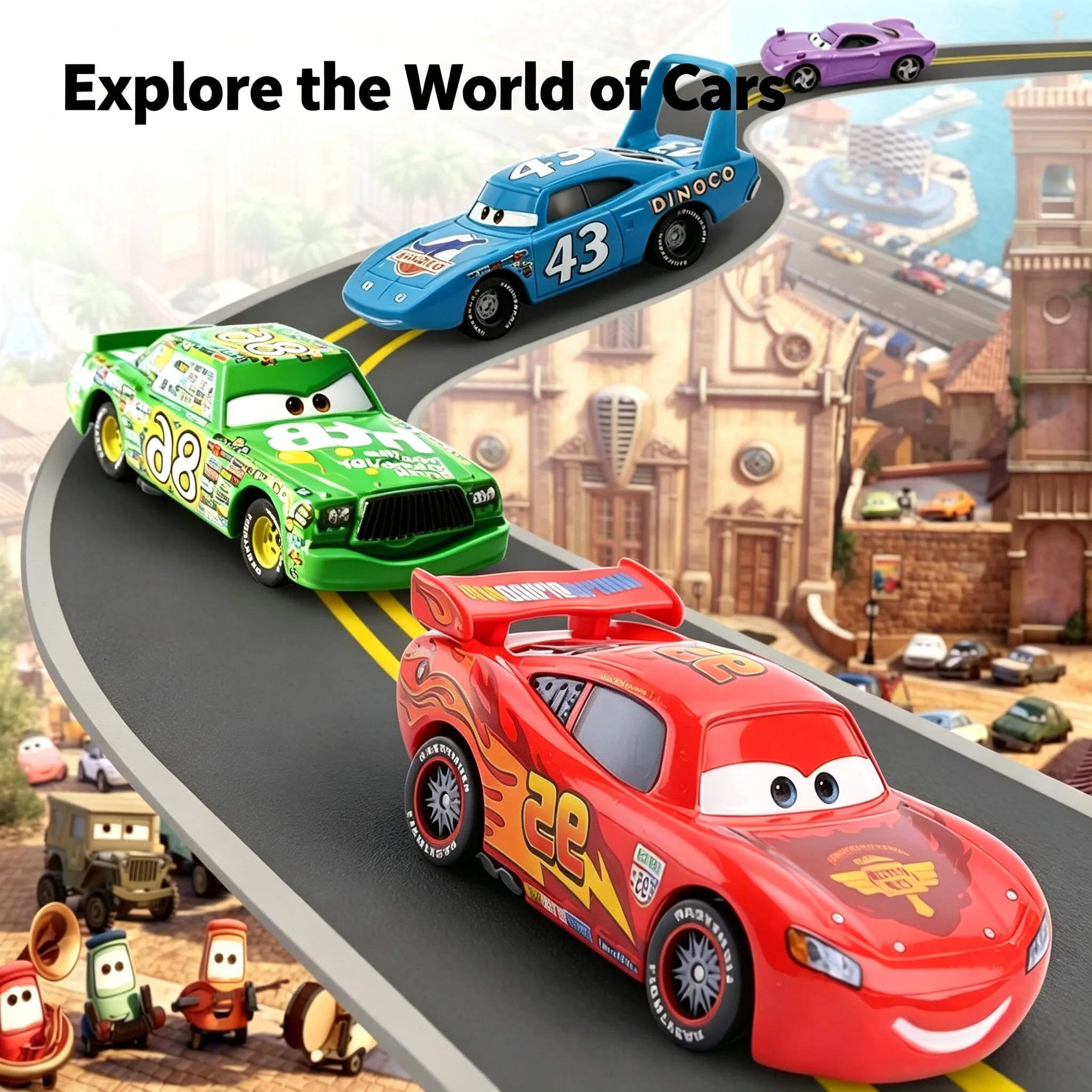 2026 NEW Mini Toys Pixar Car Lightning McQueen The King Mater 1:55 Diecast Metal Alloy Model Car Toy for Birthday Gift New Year