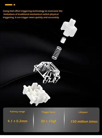 ZUOYA Esports 마그네틱 축 키보드, 유선 단일 모드 퀵 트리거, 핫 플러그, GATERON 마그네틱 축 스위치, X86