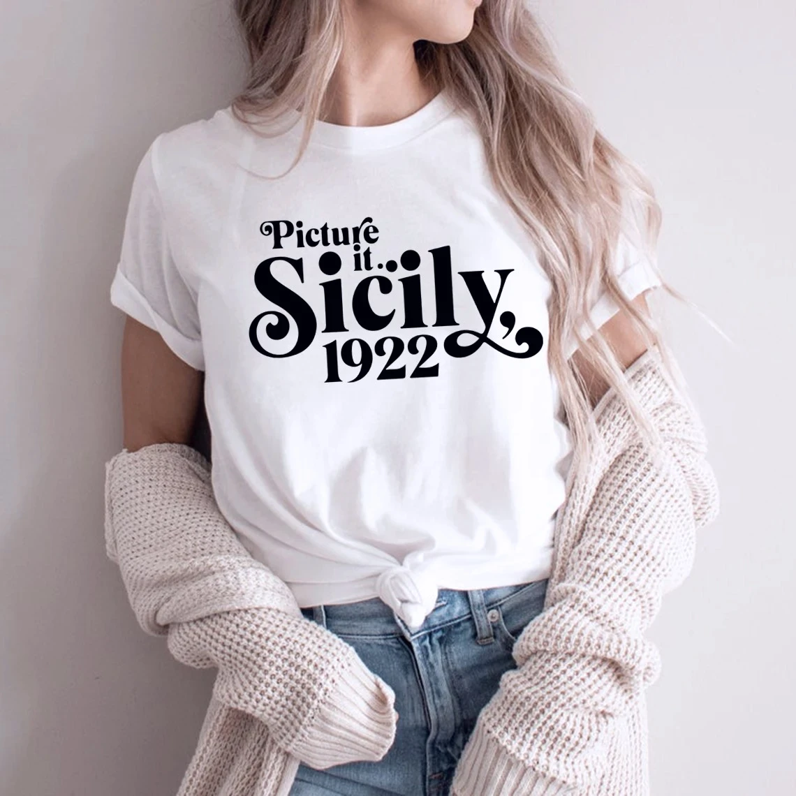 Picture It Sicily 1922 Shirt Golden Girls T-Shirt Retro 80's TV Sitcom Tees Vintage Unisex Tees Casual Short Summer Clothes