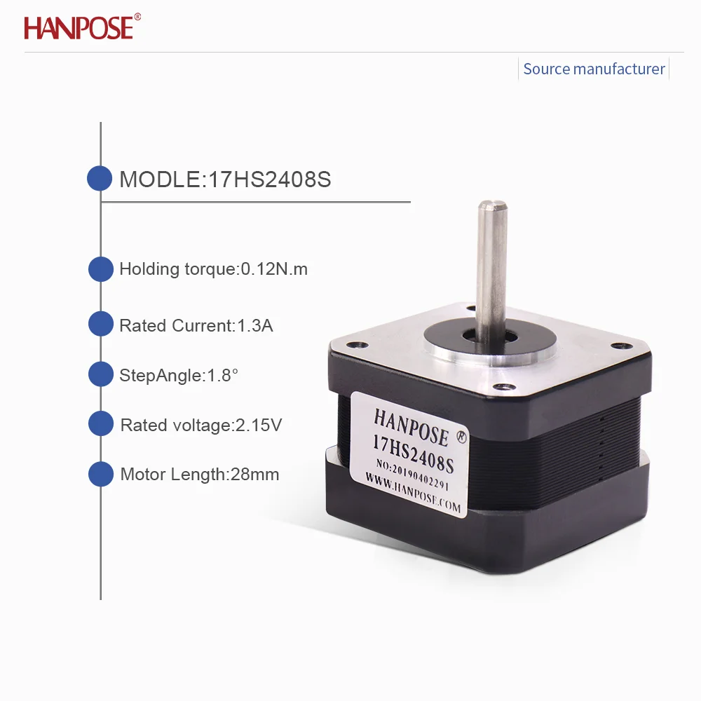 NEMA17 Precision Stepper Motor 2.15V 1.3A Model 17HS2408S High Speed Engine Stable Operation