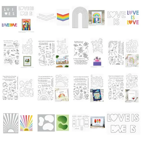 Navio navegar animais de fadas arco-íris unicórnio selos claros corte dados estênceis scrapbooking para fazer papel quadros cartão artesanato