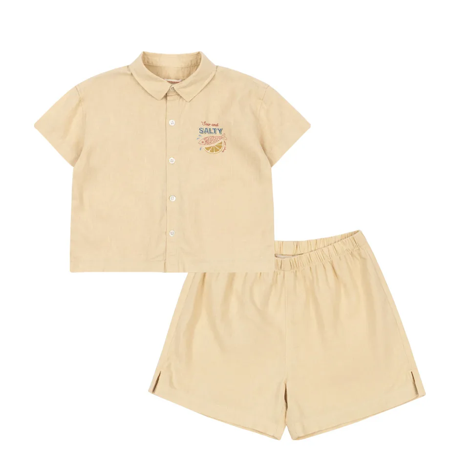 Zomer 2026 KS Baby meisjes cartoon T-shirts + shorts 2-delige sets kinderkleding katoen baby jongens sport polos huispakken linnen pakjes