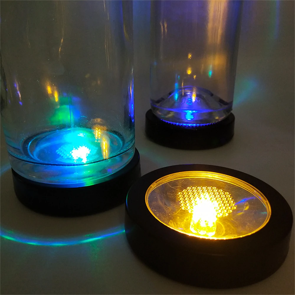 6-1pcs LED Bottle Coaster Lights Super Bright Drinking Cup Mat Lamp for Wedding Home Party Vase Cocktail Cups Atmosphere Decor