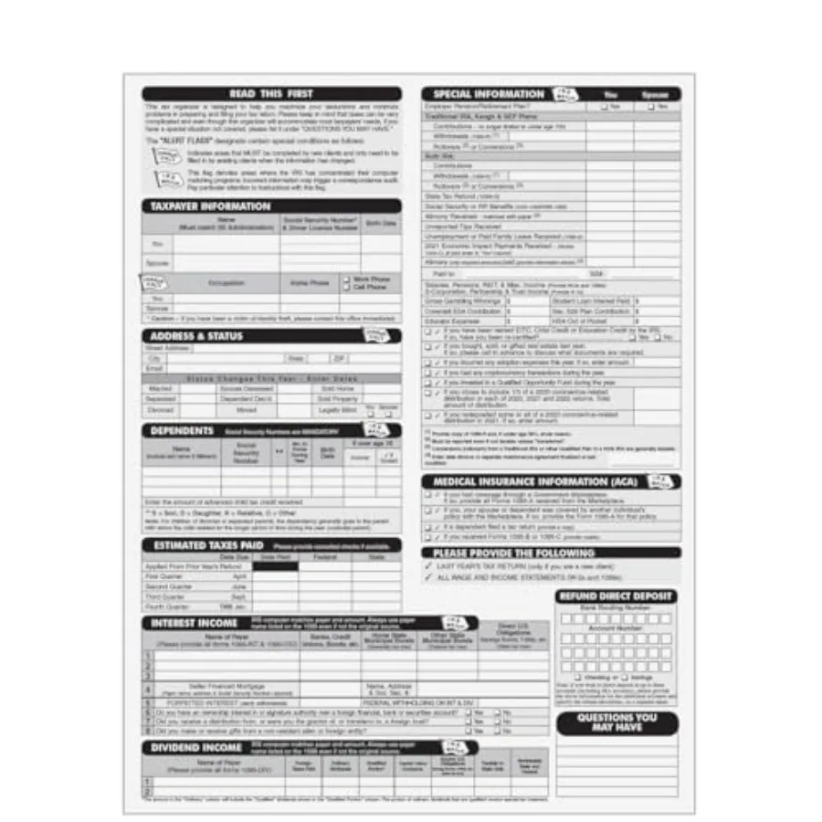 1040 منظم موعد الضرائب - للإرجاع عن طريق البريد 100/Pk