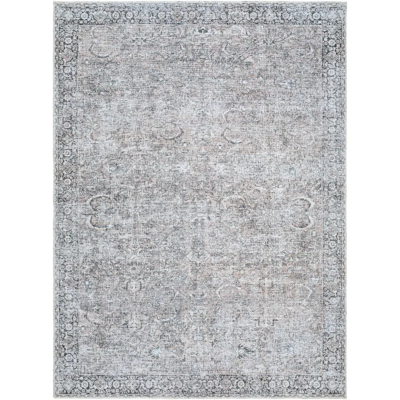 

Persian Blooms Washable Non-Skid Area Rug, Brown, 5'3" x 7' bedroom decor living room decoration