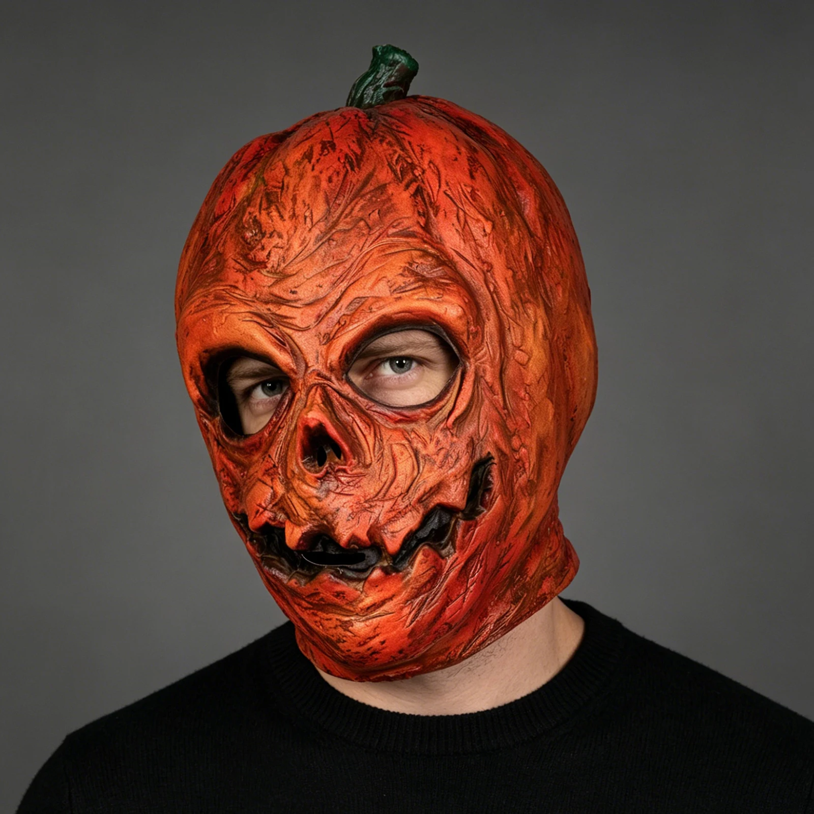 Horror Pumpkin Full-Face Mask, Perfect for Holiday Party Costumes, Ideal for Halloween Pranks, Masquerade Balls, and Carnival Parties view 4