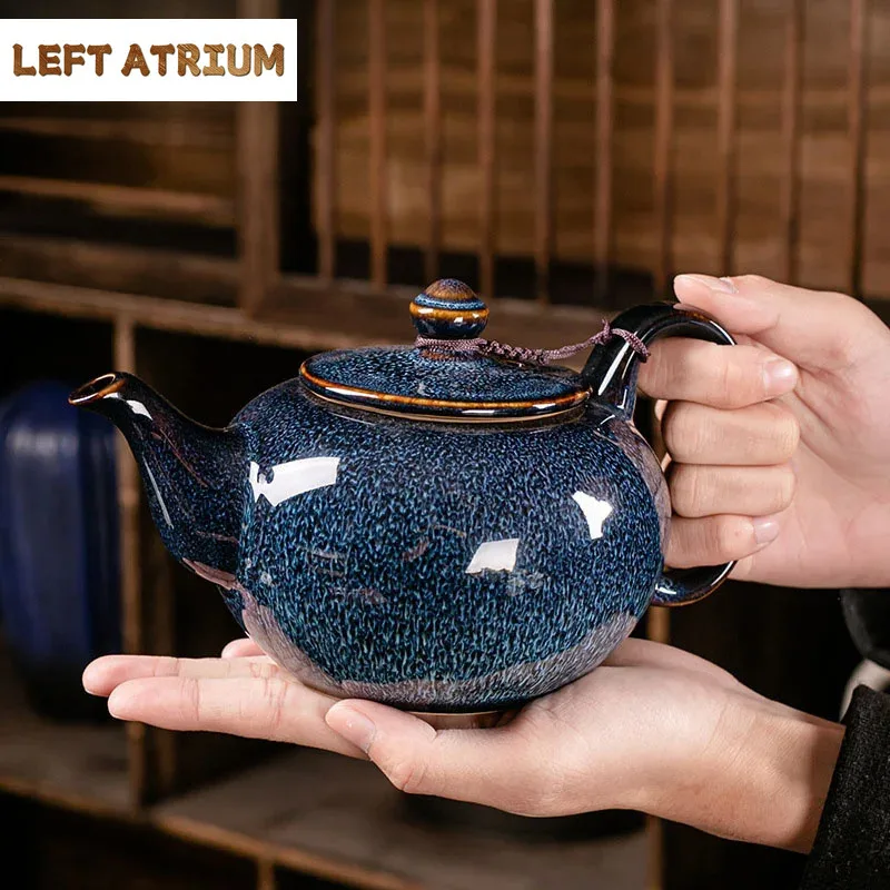 

680ml Dehua Retro Temmoku Glaze TeaPot Large Capacity Personal Handmade Teapot Home Teaware Tie Guanyin Chinese Teaset Ceremony