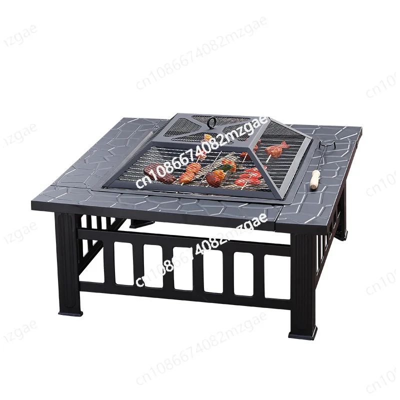 

Multifunctional BBQ Grill Table Outdoor Garden Furniture Charcoal Heating Grill Grill Garden