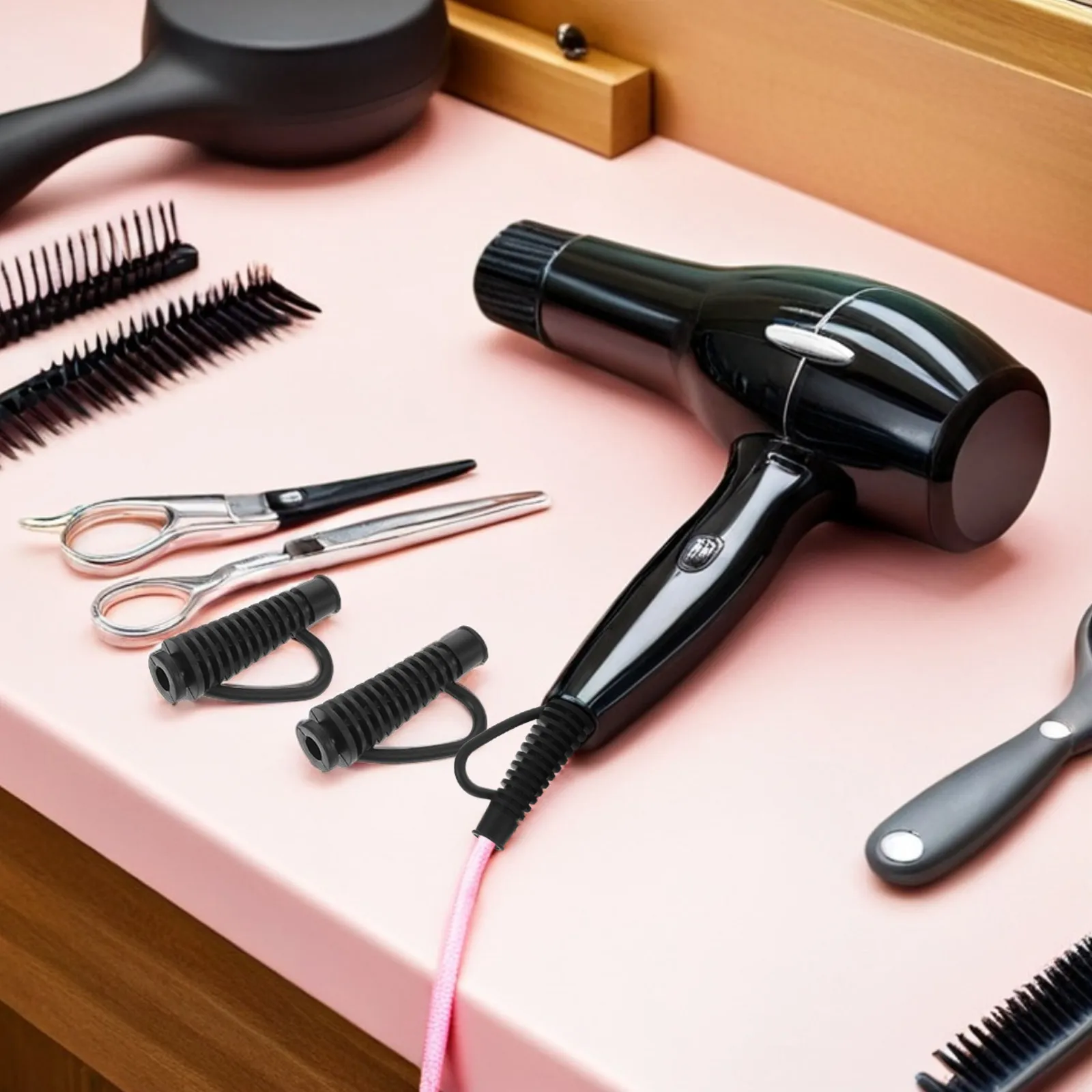 Hair Dryer Power Cord Joint Protector Sleeve Flexible Strain Relief Boot for Bend Points Heat Resistant Long Life Cord