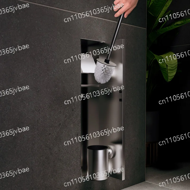 Stainless Steel Niche Embedded Toilet Brush 304 Tissue Box Niche Layered Rack