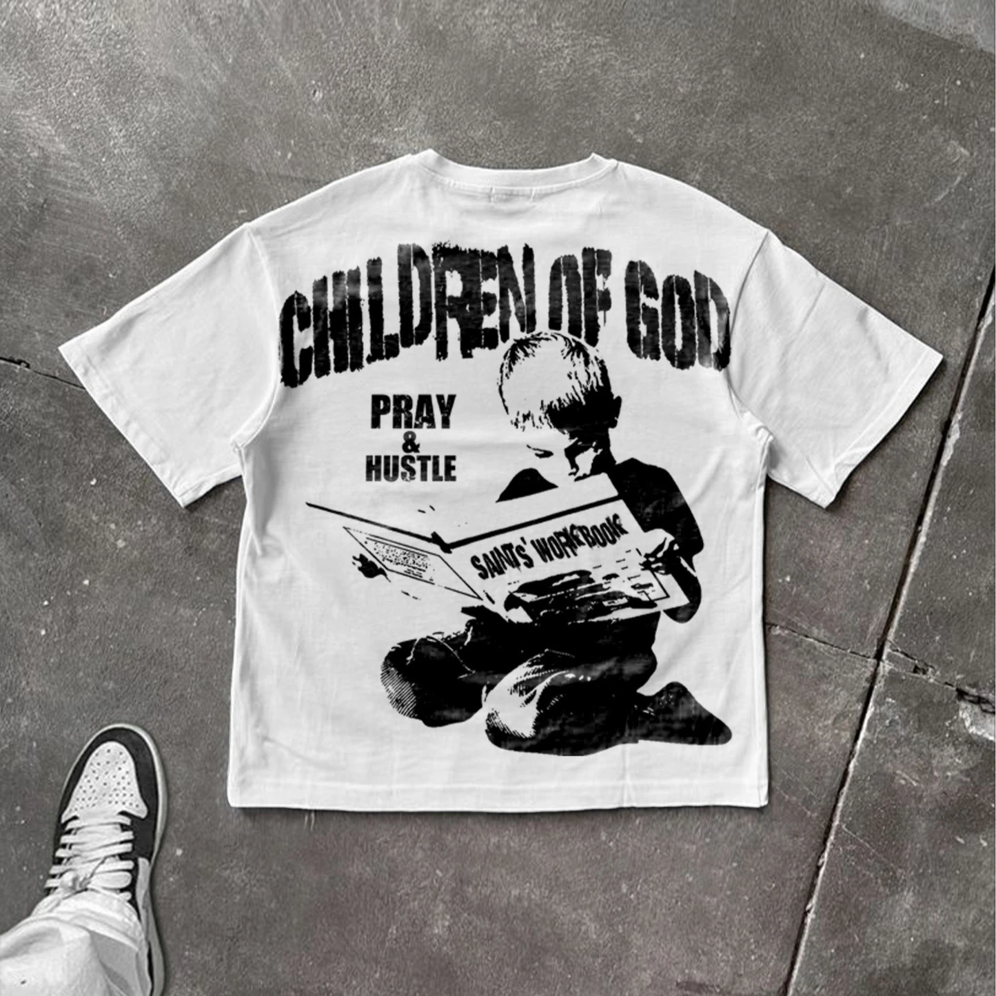 

Saints' Workbook Son Of God Vintage Graphic Cotton T-shirt Men Y2K Summer Short Sleeves Oversize T-shirt Streetwear Women Tops