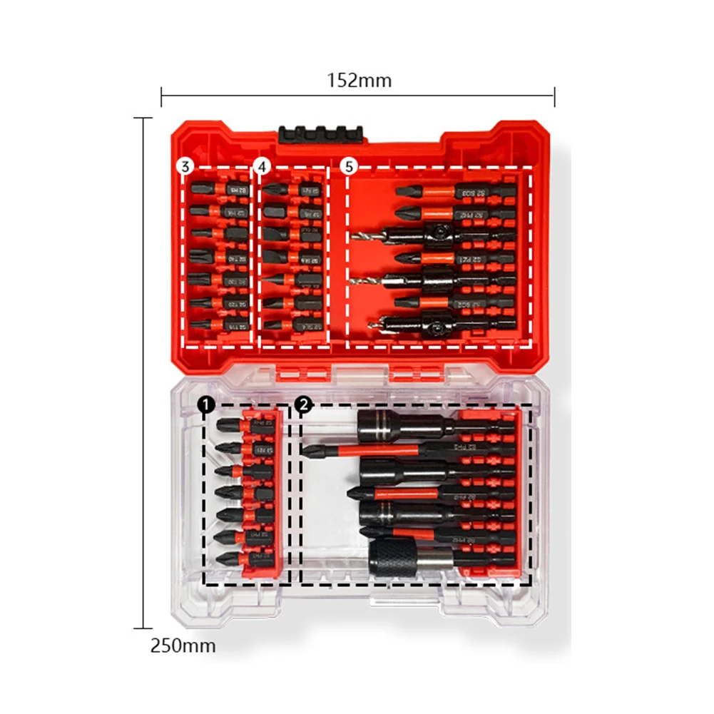 エレクトロニクスアセンブリドライバービットキット精密ビットセット皿穴ドリルビット二層透明ケース電動ドリル用