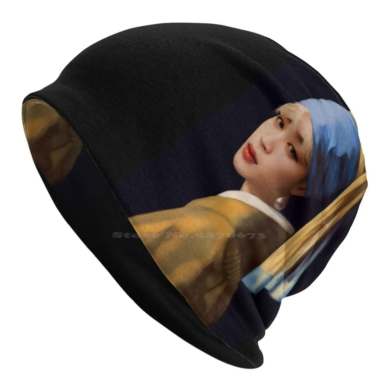 Jimin With A Pearl Earring 49D Print Cap Fashion Outdoor Beanie Park Jimin Noxiim