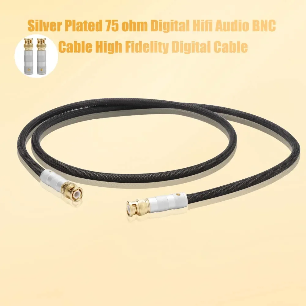 Preffair Hi Fi BNC frequência SMA cabo de áudio banhado a ouro BNC para conector BNC/plugue RCA 5N OFC cabo coaxial digital