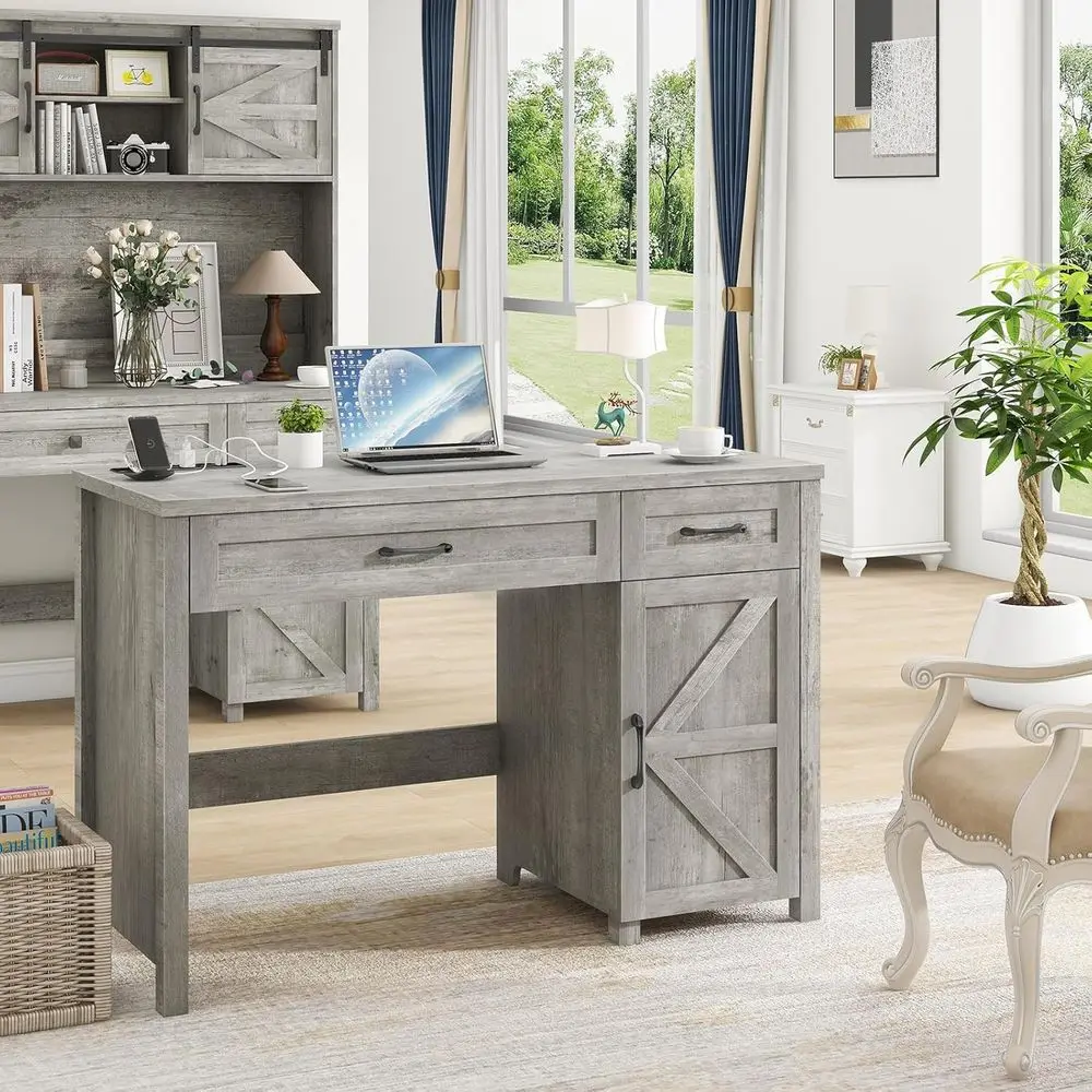 

47 Executive Computer Desk with Drawers and Storage, Ideal for Home Office or Study
