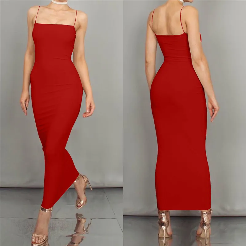 Sexy Hot Girl Style Bodycon Mermaid Maxi Dresses Perfect Night Clubs Parties Formal Events  Black Spaghetti Strap Long Skirts