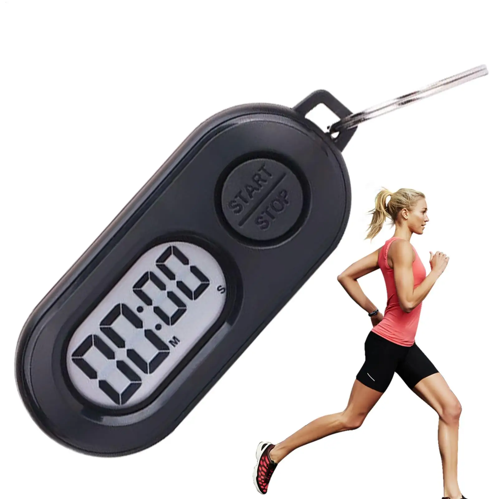 Portable Timer Keychain Sports Small Stop Timer Keychain Portable LCD Screen Digital Clock Lightweight Countdown Pendants