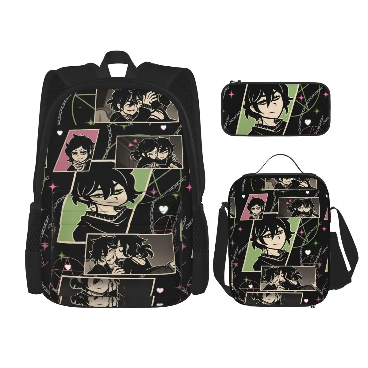 

3pecs/set The Coffin Of Andy And Leyley Backpack for Boys Girls Andrew Ashley High School Daypack Lunch bag Pencil Case